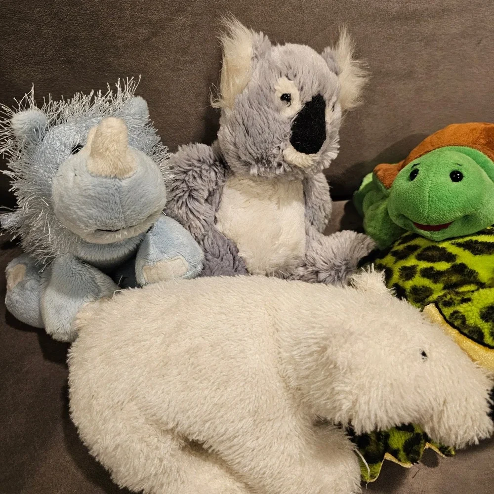 Ganz Webkinz Plush Lot of 7 Koala Polar Bear Bullfrog Turtle Rhino Panda Bear
